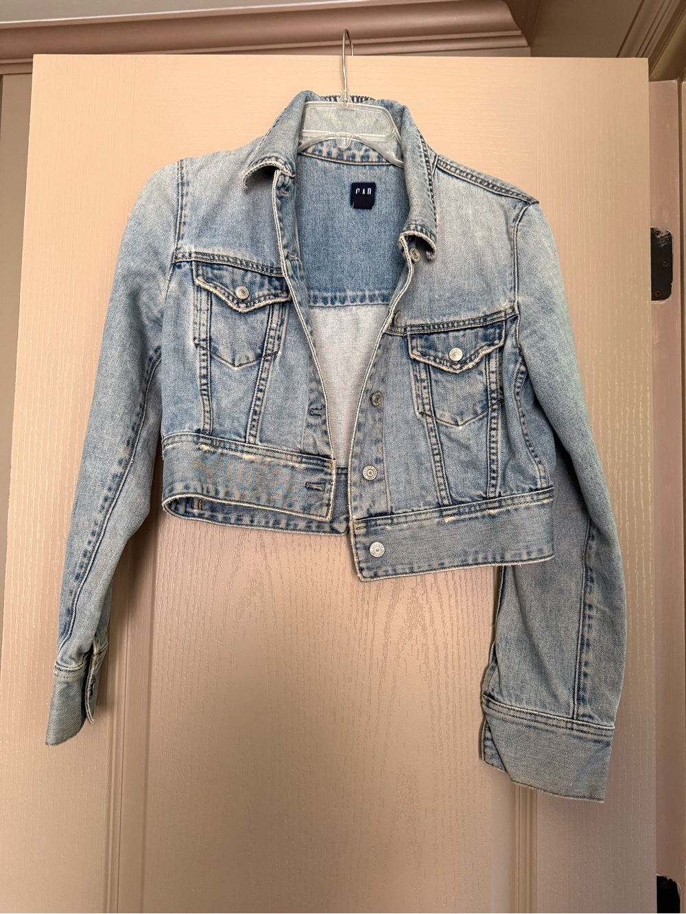 GAP Light Blue Cropped Denim Jacket